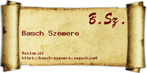 Basch Szemere névjegykártya